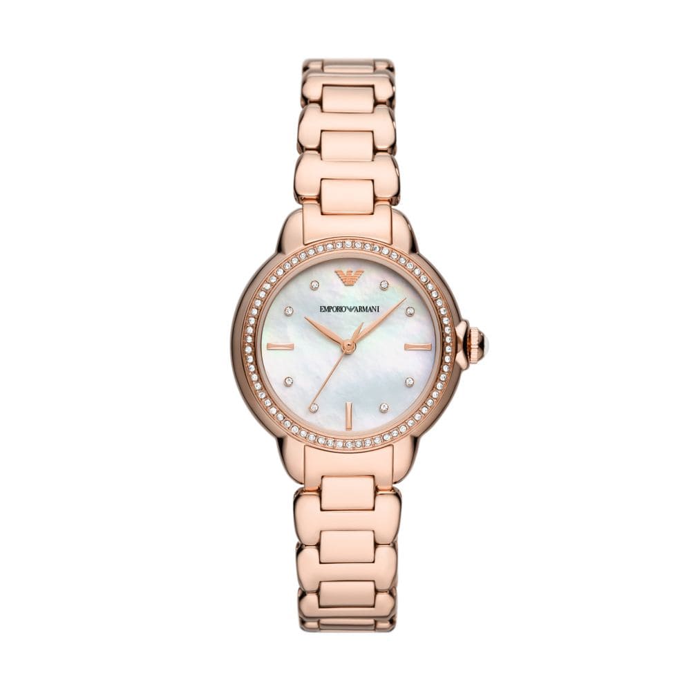 Armani Women Rose Gold Stainless Steel Watch-AR11523