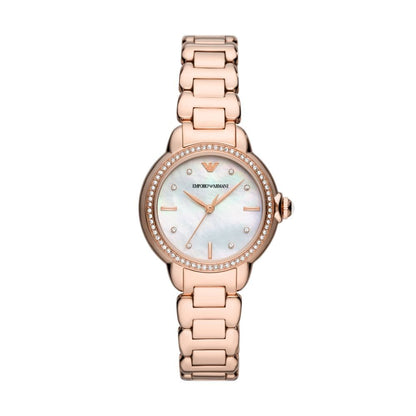 Armani Women Rose Gold Stainless Steel Watch-AR11523