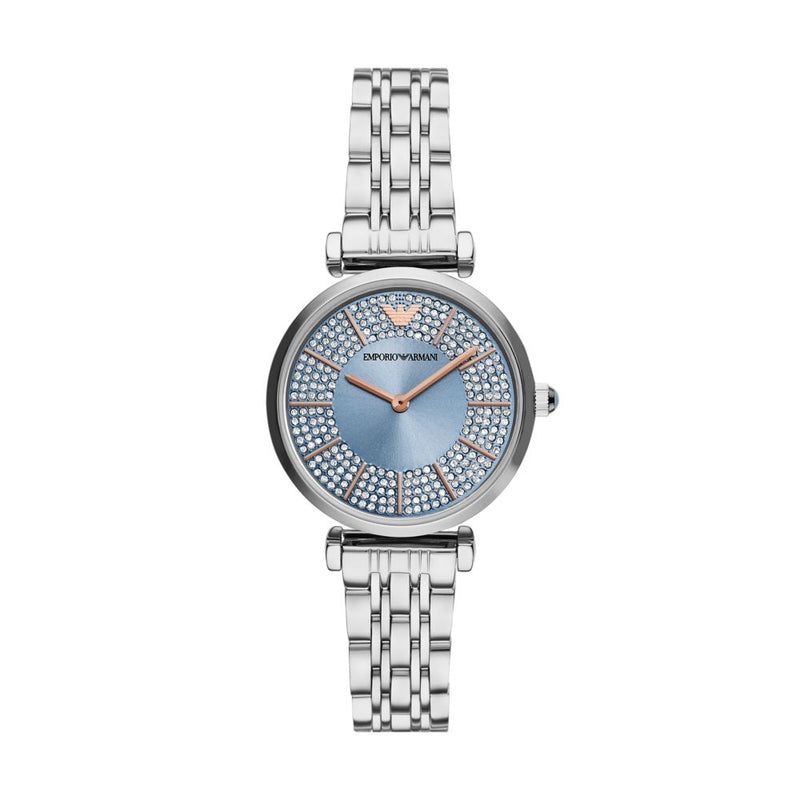 Armani Gianni T-Bar Womens Silver Stainless Steel Watch-AR11594