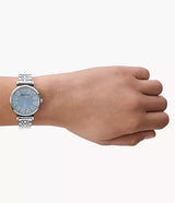 Armani Gianni T-Bar Womens Silver Stainless Steel Watch-AR11594