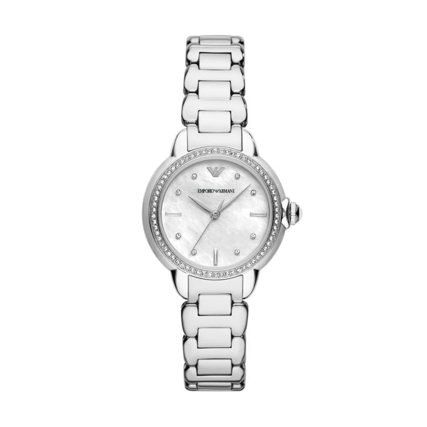 Armani Mia Womens Silver Stainless Steel Watch-AR11596