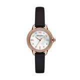 Armani Mia Womens Black Leather Watch-AR11598