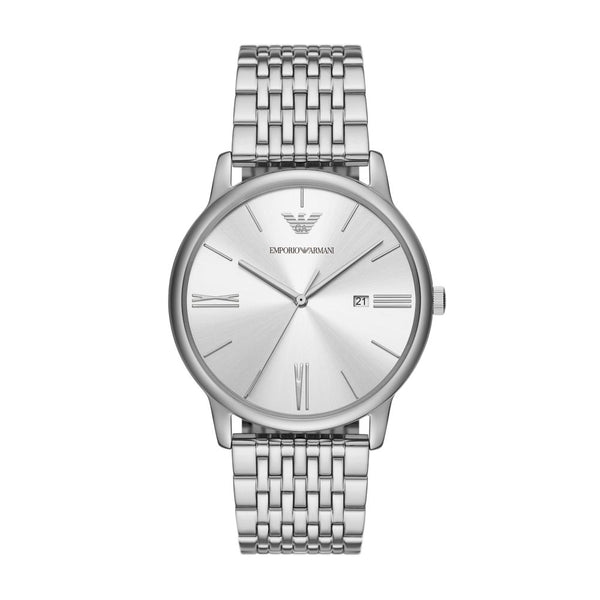 Armani Minimalist Mens Silver Stainless Steel Watch-AR11599