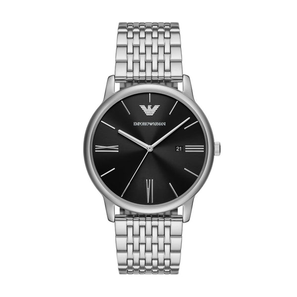 Armani Minimalist Mens Silver Stainless Steel Watch-AR11600