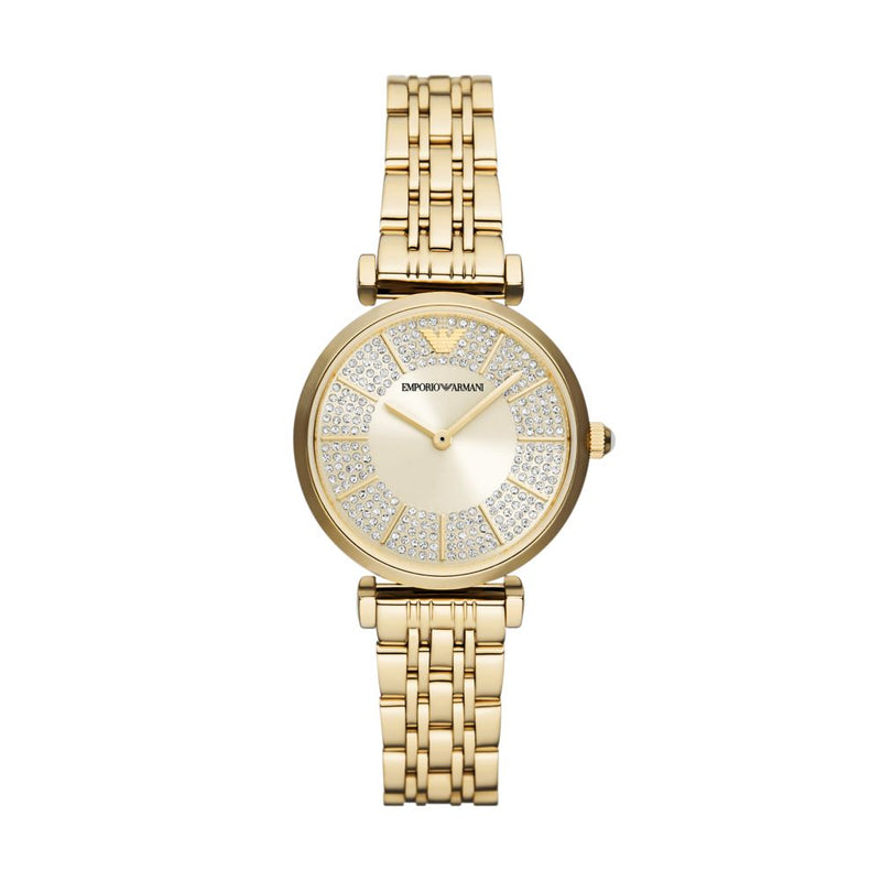 Armani Gianni T-Bar Womens Gold Stainless Steel Watch-AR11608