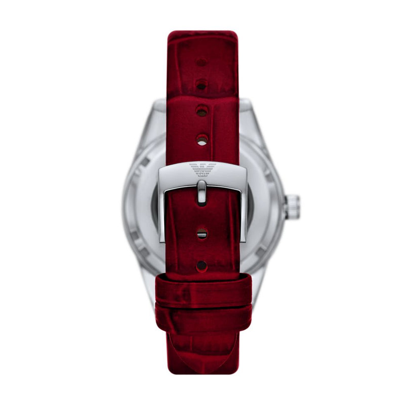 Armani Leo Womens Red Leather Watch-AR60075