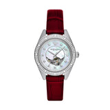 Armani Leo Womens Red Leather Watch-AR60075