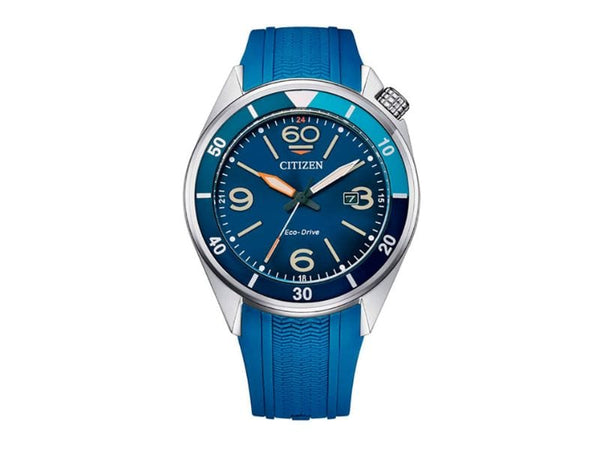 Citizen Eco-Drive Mens Blue Rubber Watch-AW1719-18L