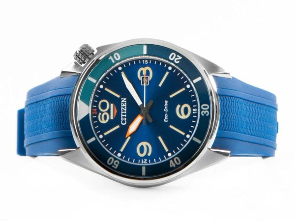 Citizen Eco-Drive Mens Blue Rubber Watch-AW1719-18L