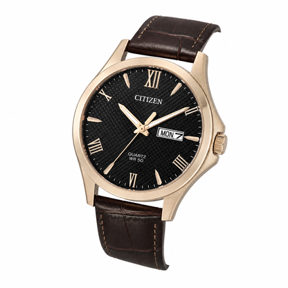 Citizen - Men Brown Leather Strap Watch - BF2023-01H
