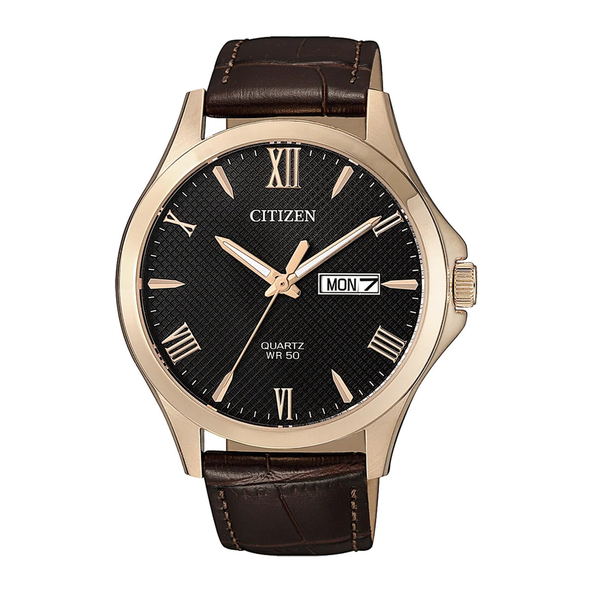Citizen - Men Brown Leather Strap Watch - BF2023-01H