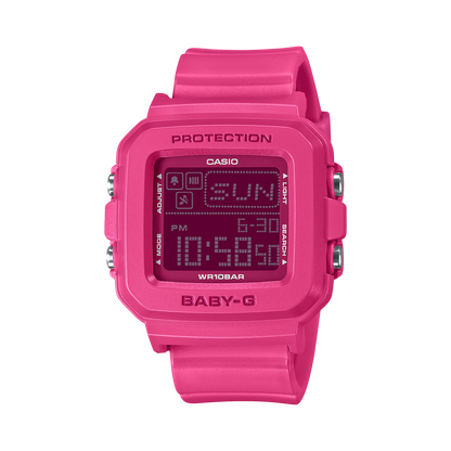 Casio Womens  Digital Rubber Strap Watch-BGD-10K