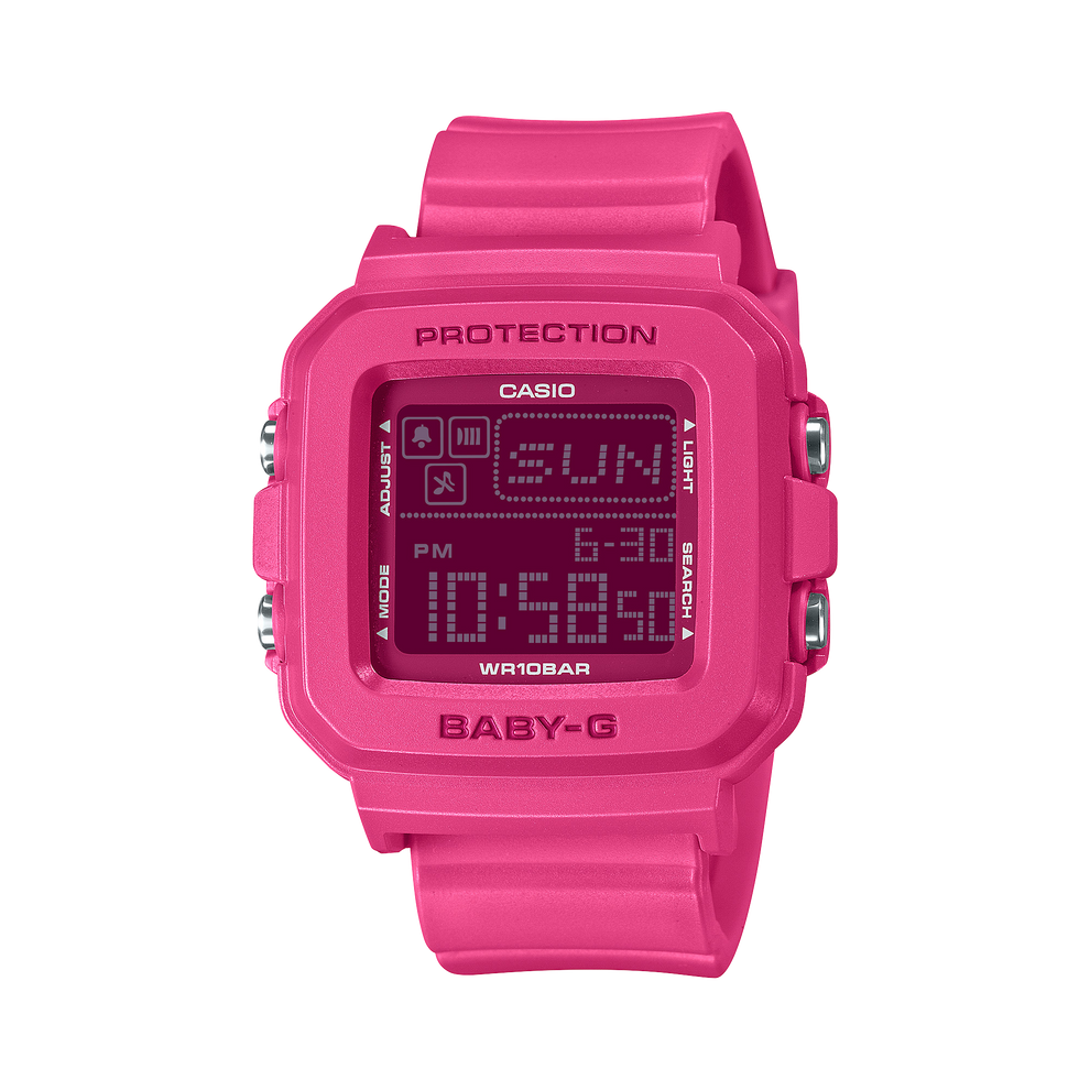 Casio Womens  Digital Rubber Strap Watch-BGD-10K