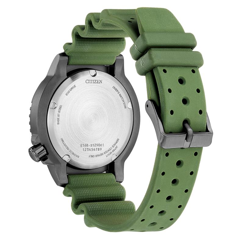 Citizen Promaster Marine Mens Green Rubber Watch-BN0157-11X