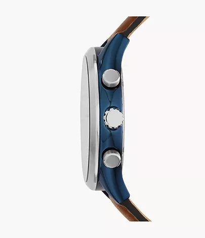 Fossil Fenmore Midsize Multifunction Navy Leather Watch -BQ2412