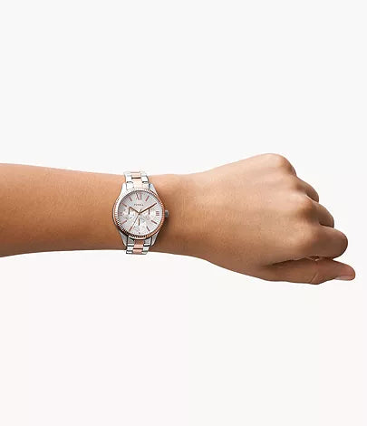 Fossil Rye Womens Silver Stainless Steel Watch - BQ3761