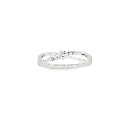 BWJ - 925 Sterling Silver Cubic Multistone Crossover Ring
