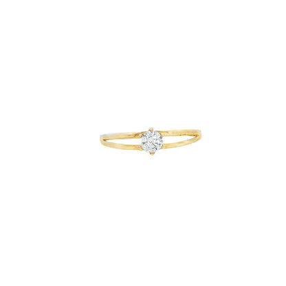 BWJ - 9ct Yellow Gold Cubic Solitaire Ring with Split Shank