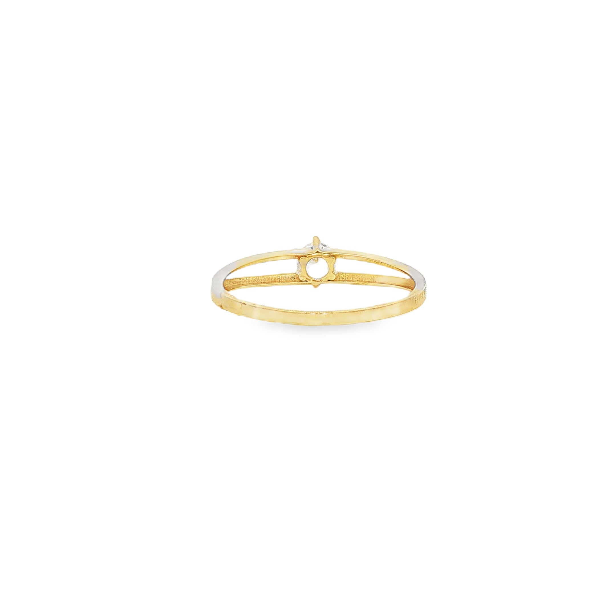 BWJ - 9ct Yellow Gold Cubic Solitaire Ring with Split Shank