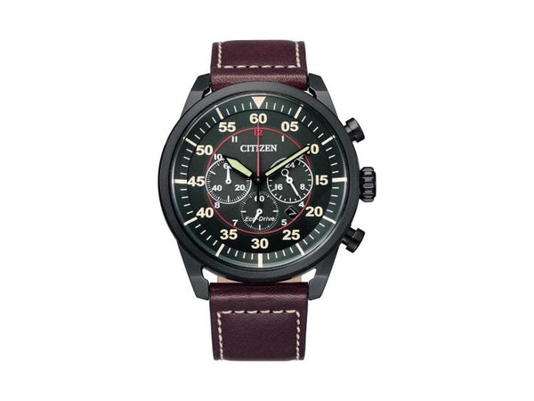 Citizen Solar Mens Brown Leather Strap  Watch-CA4218-14E