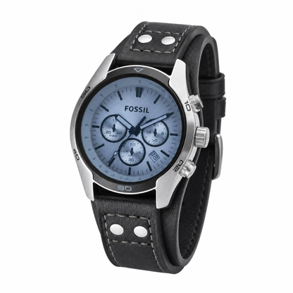 Fossil Coachman Black Leather Men Watch-CH2564