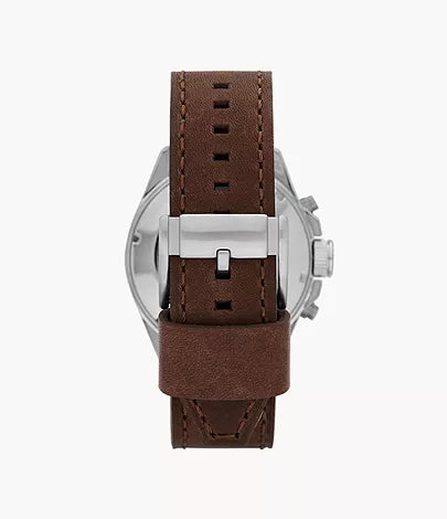 Fossil Mens Decker Chronograph Brown Leather Watch-CH2885