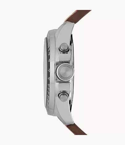 Fossil Mens Decker Chronograph Brown Leather Watch-CH2885