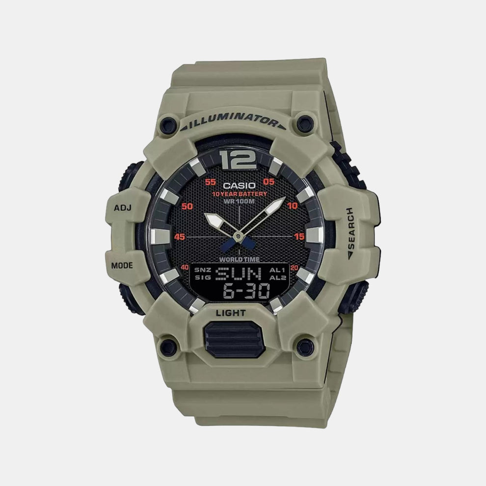 Casio - Anadigital Brown Ribber Mens Watch HDC-700-3A3Vdf