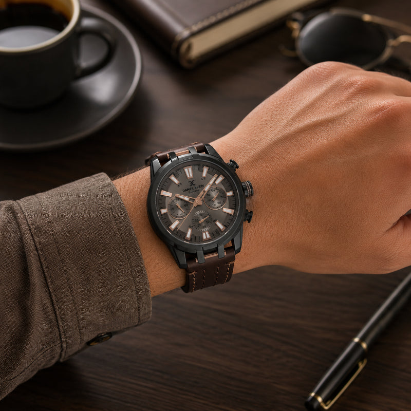 Daniel Klein Mens Leather Strap Watch - DK113803