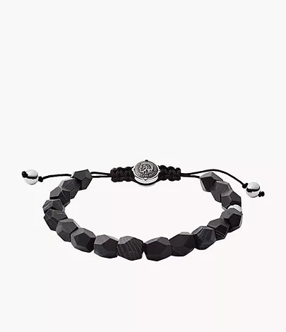 Diesel Men's Black Semi-Precious Beaded Bracelet - DX1134040