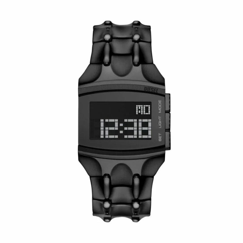 Diesel Croco Digi Mens Black Stainless Steel Watch-DZ2156