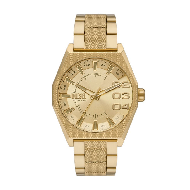 Diesel Scraper Mens Gold Stainless Steel Watch-DZ2173