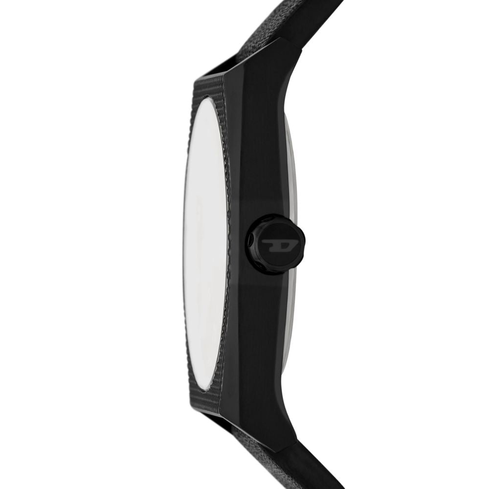 Diesel Scraper Mens Black Leather Strap Watch-DZ2175