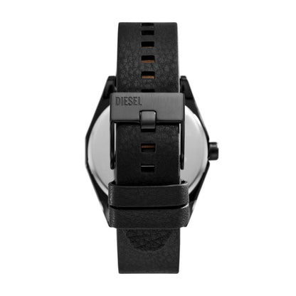 Diesel Scraper Mens Black Leather Strap Watch-DZ2210SET