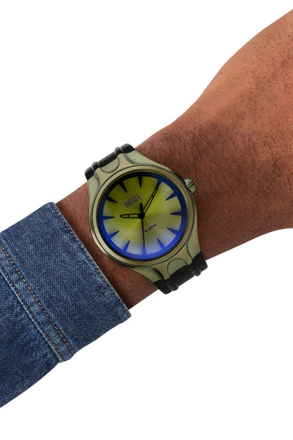 Diesel Streamline Mens Black Leather Strap Watch-DZ2218