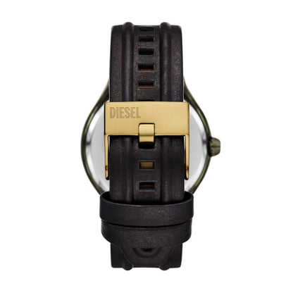 Diesel Streamline Mens Black Leather Strap Watch-DZ2218