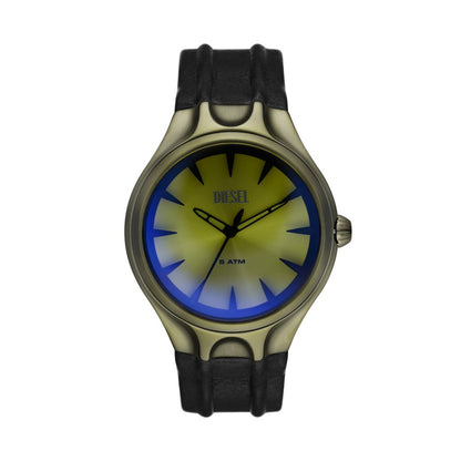 Diesel Streamline Mens Black Leather Strap Watch-DZ2218