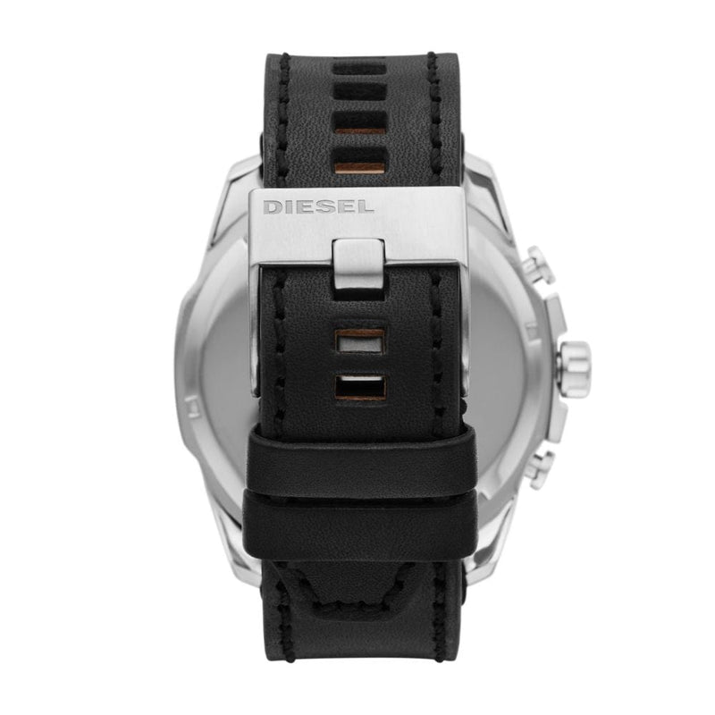 Diesel Mega Chief Mens Black Leather Watch-DZ4559