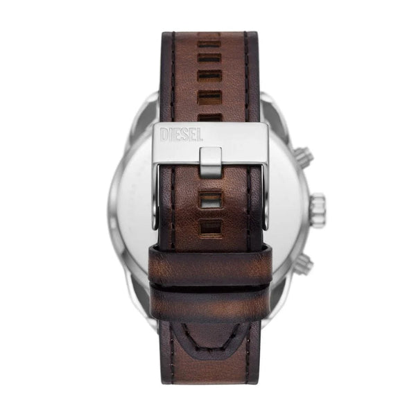 Diesel Spiked Mens Brown Leather Watch-DZ4606