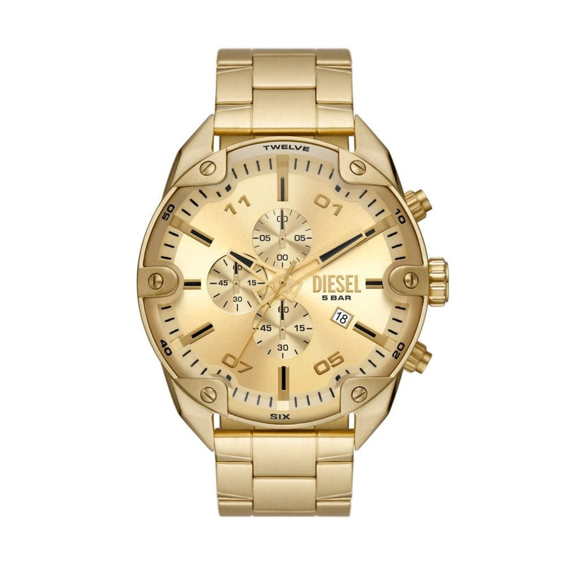 Diesel Spiked Chronograph Gold-Tone Stainless Steel Watch - DZ4608