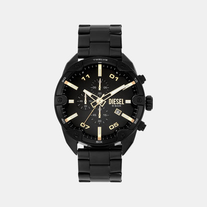 Diesel Spiked Mens Black Stainless Steel Watch-DZ4644
