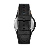 Diesel Framed Mens Black Leather Watch-DZ4658