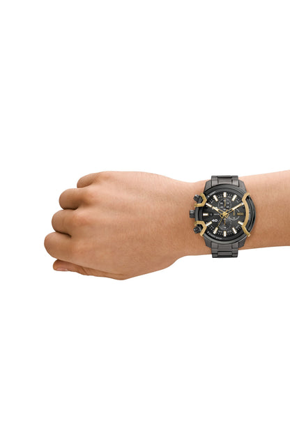 Diesel Griffed Mens Grey Stainless Steel Strap Watch-DZ4668