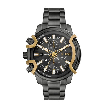 Diesel Griffed Mens Grey Stainless Steel Strap Watch-DZ4668