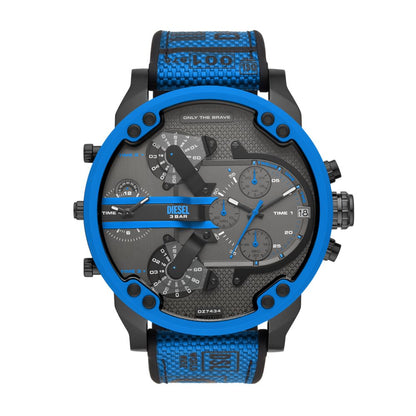 Diesel Mr. Daddy 2.0 Mens Blue Rubber Strap Watch-DZ7434