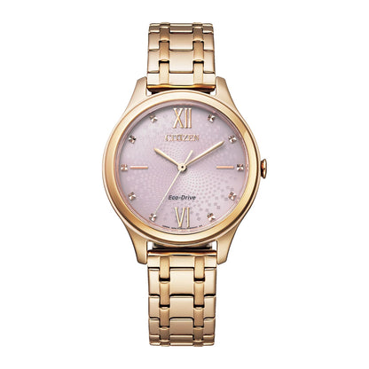 Citizen - Women Pink Stainless Steel Strap Watch - EM0503-75X