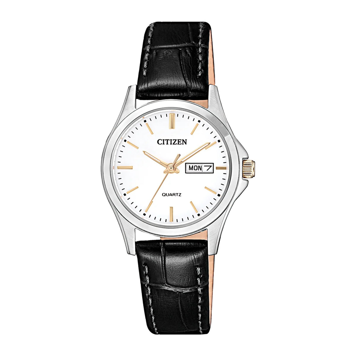Citizen - Women Black Leather Strap Watch - EQ0599-11A