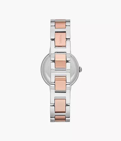 Fossil Virginia Silver/Rose Gold Stainless Steel Women Watch-ES3405