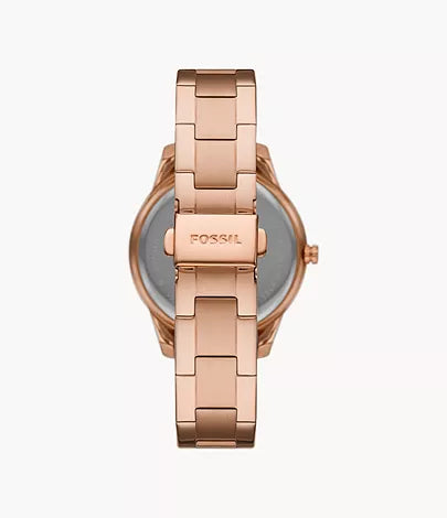 Fossil Stella Sport Womens Rose Gold Stainless Steel Watch - ES5109