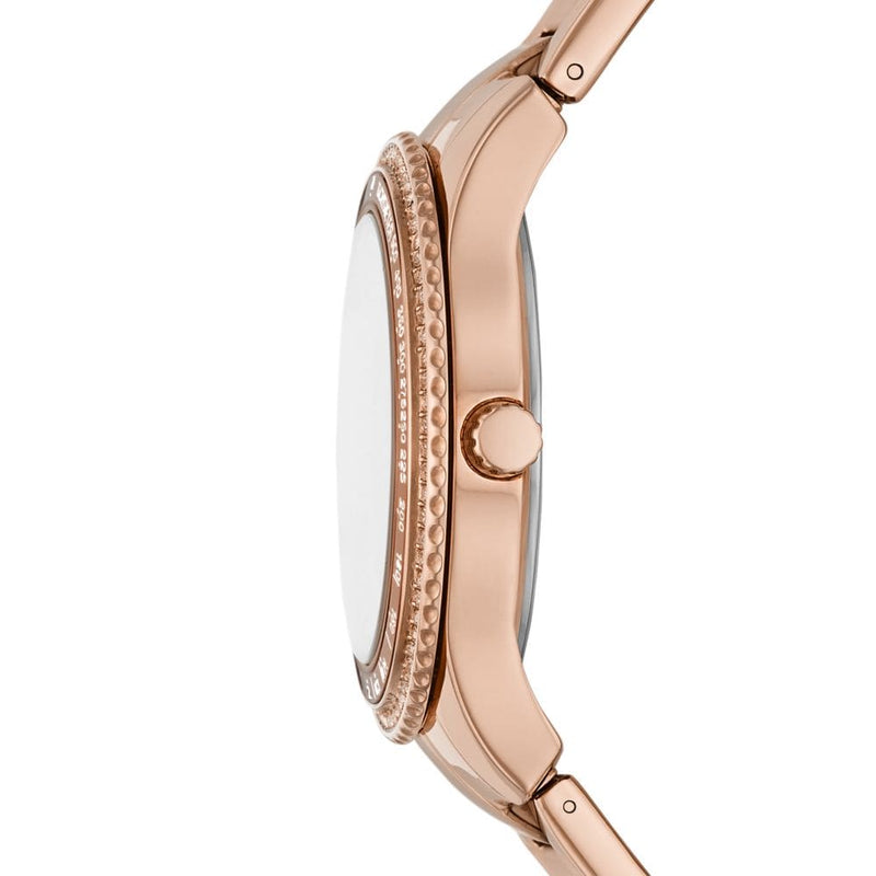 Fossil Stella Sport Womens Rose Gold Stainless Steel Watch - ES5109